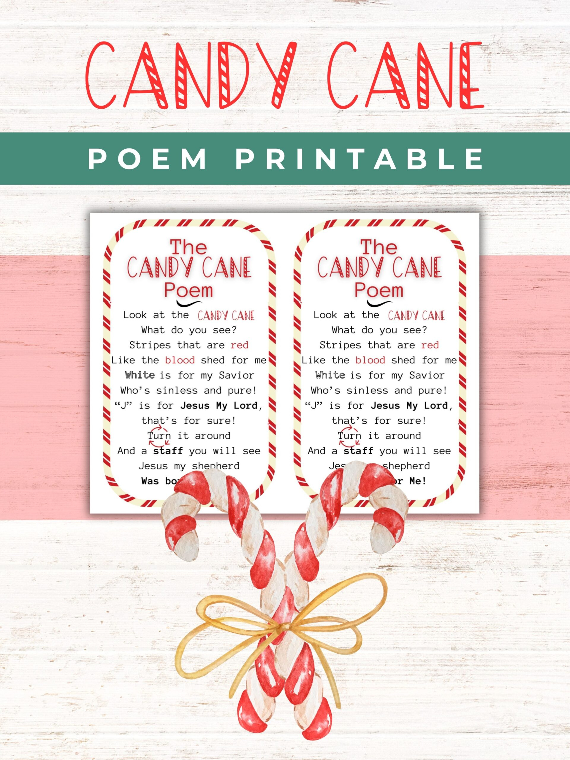 Free Printable Candy Cane Poem | Healing Home in Candy Cane Story Printable Free