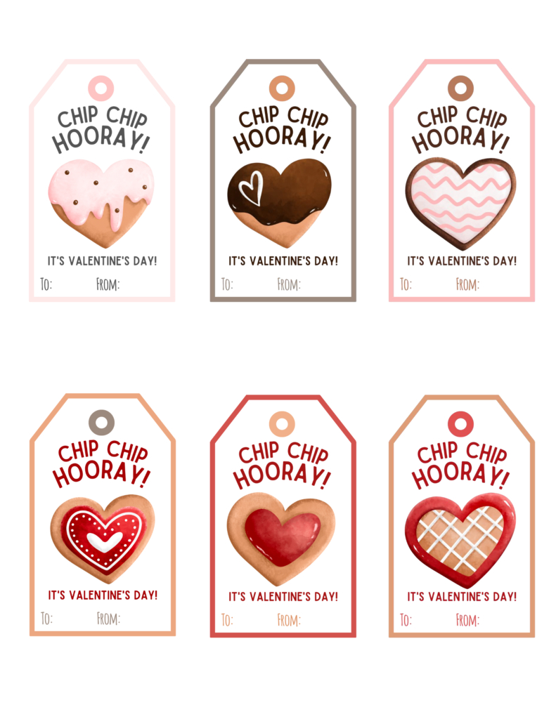 Free Printable Chip Chip Hooray Valentine Tags | Baking You Happier regarding Chip Chip Hooray Valentine Free Printable