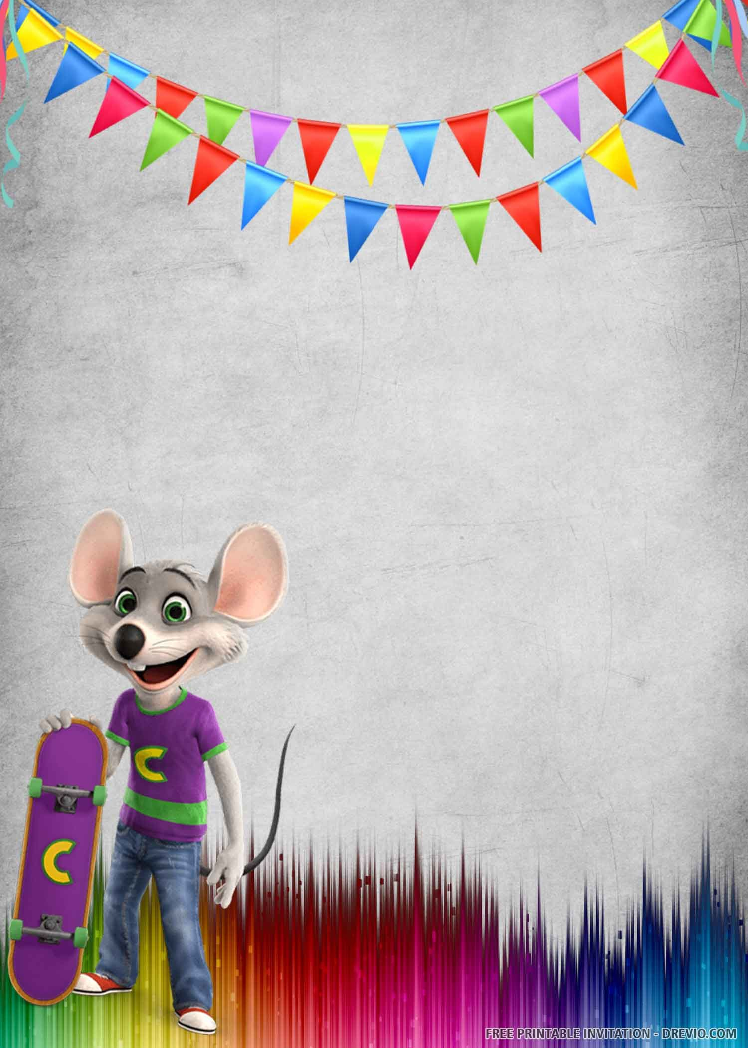 Free Printable) – Chuck E Cheese Birthday Invitation Template in Free Chuck E Cheese Printable Invitations