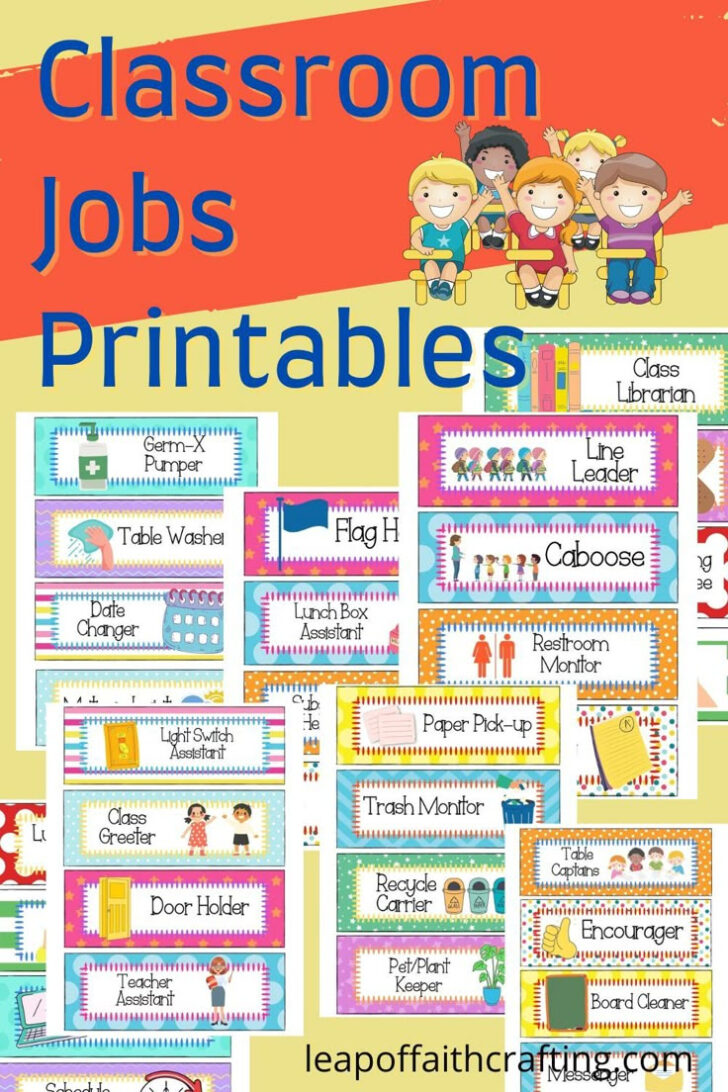 Free Printable Classroom Jobs For Preschool