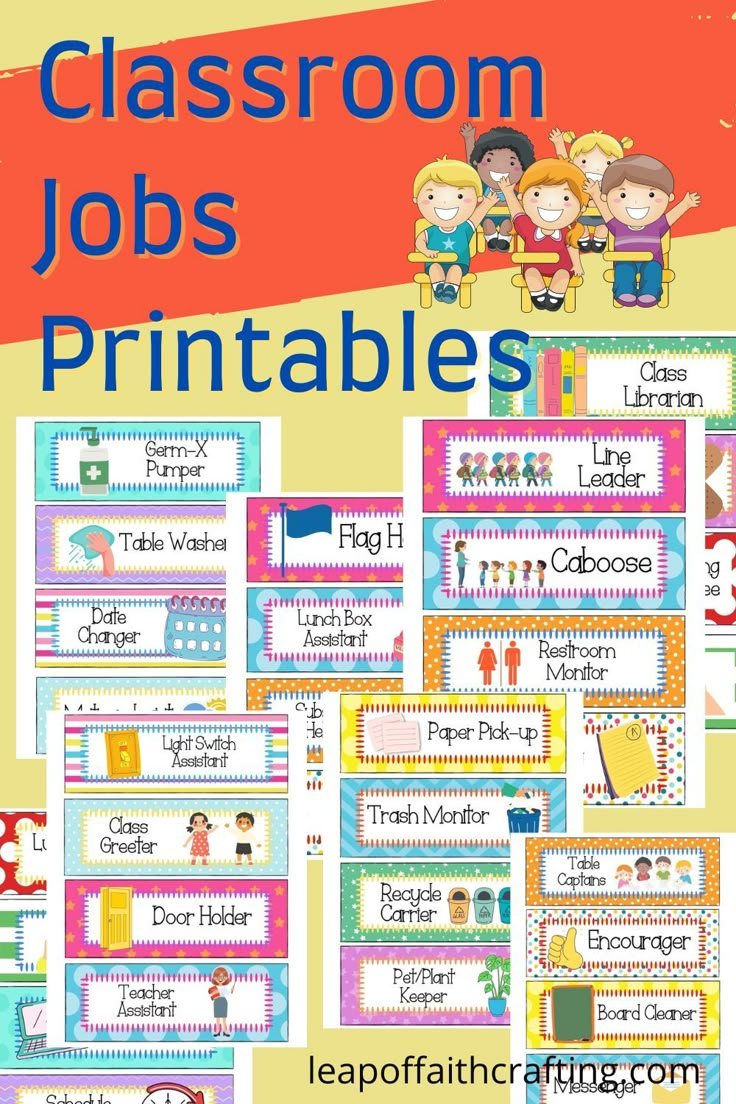 Free Printable Classroom Jobs Pdf To Use Now! in Free Printable Classroom Jobs For Preschool