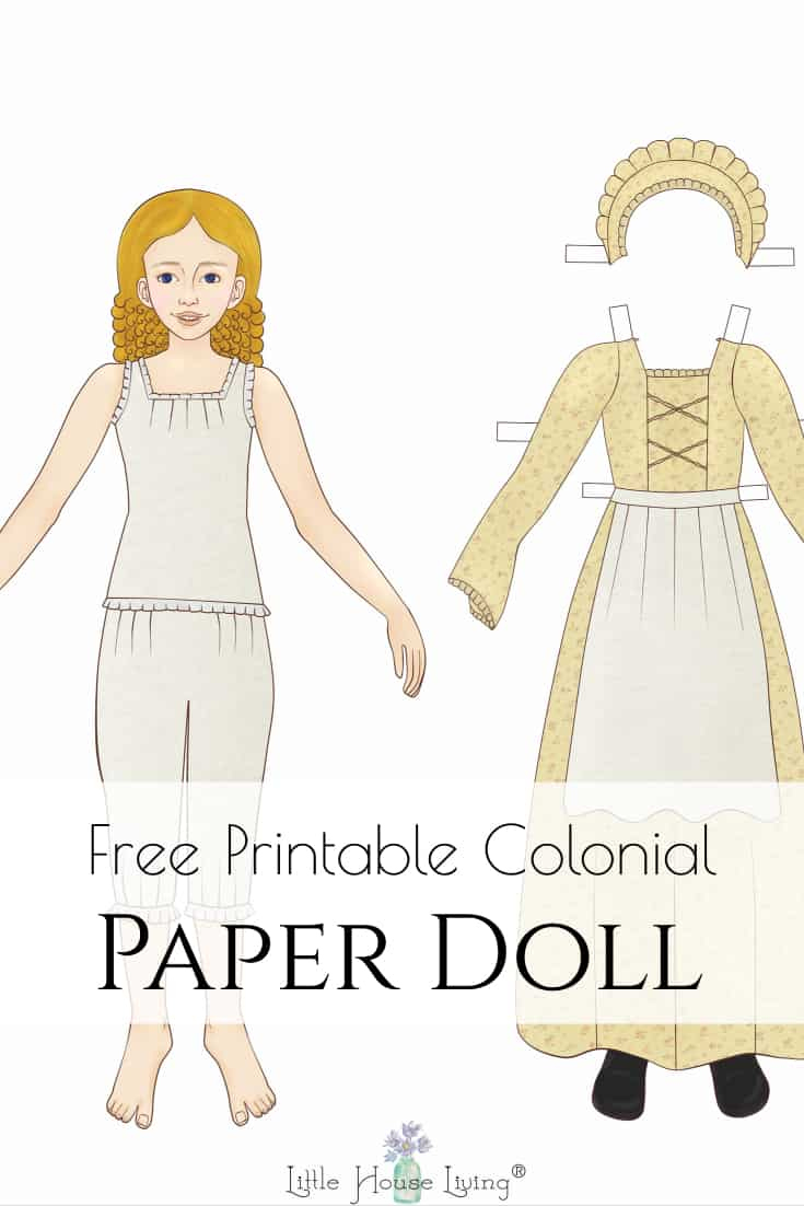 Free Printable Colonial Style Paper Doll - Little House Living inside Little House On The Prairie Paper Dolls Free Printable
