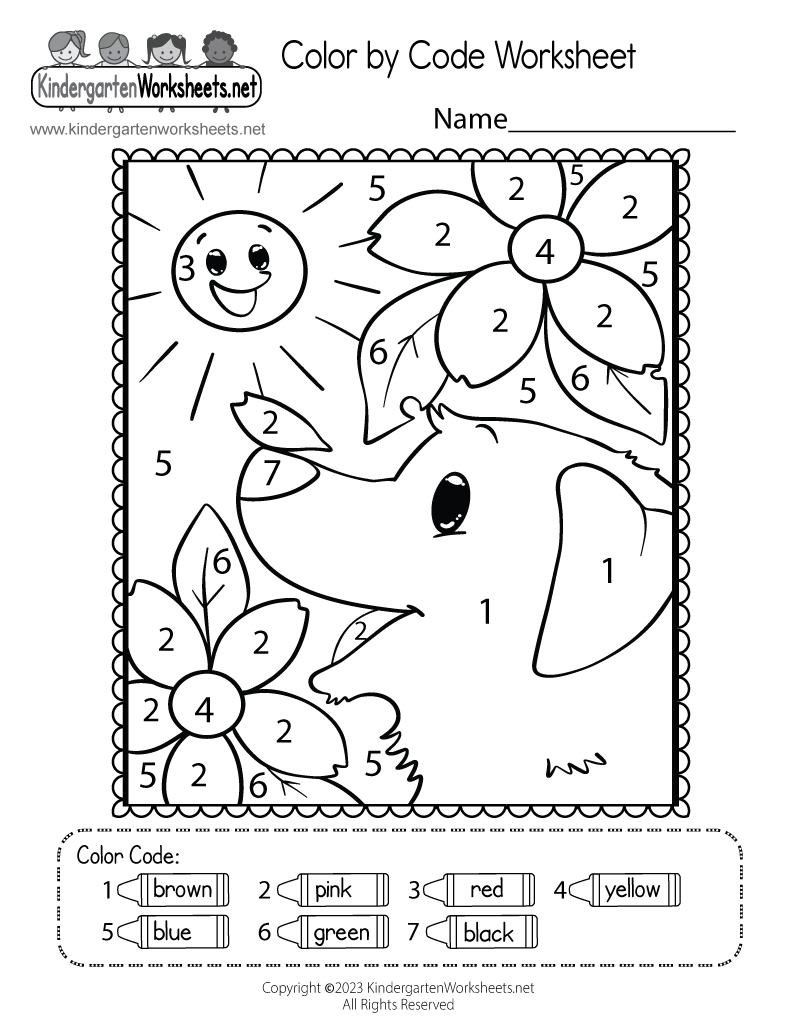 Free Printable Colorcode Worksheet regarding Color By Code Worksheet Printable
