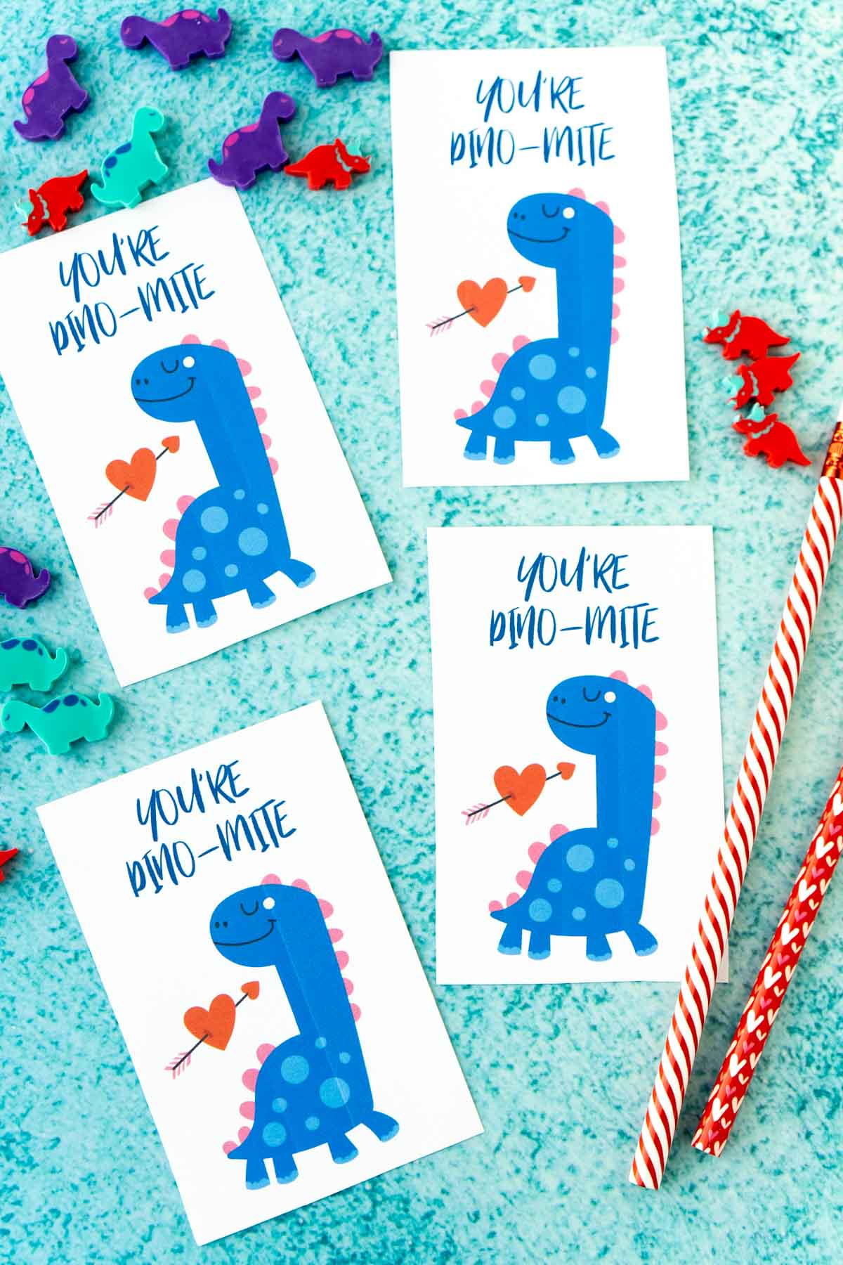 Free Printable Dinosaur Valentine Cards For Kids - Play Party Plan with Free Printable Dinosaur Valentines Cards
