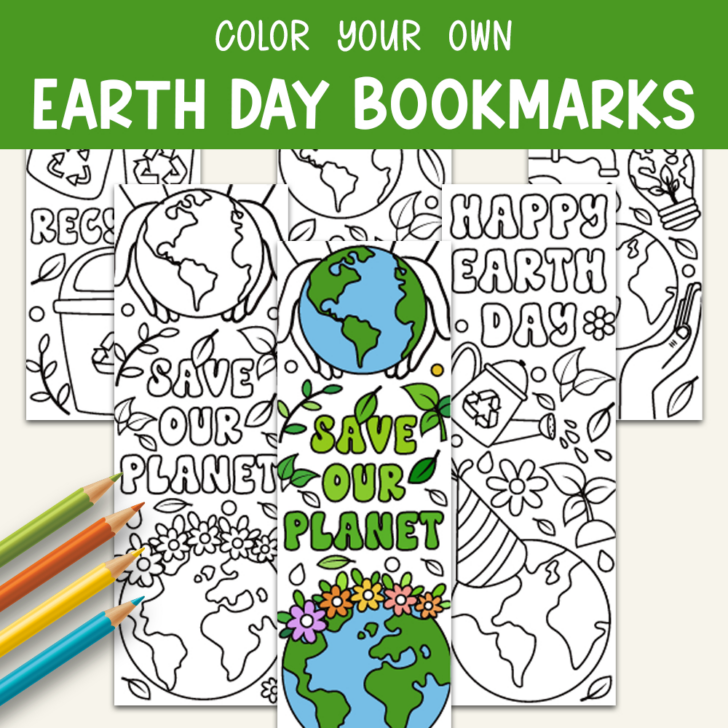 Earth Day Bookmarks Printable
