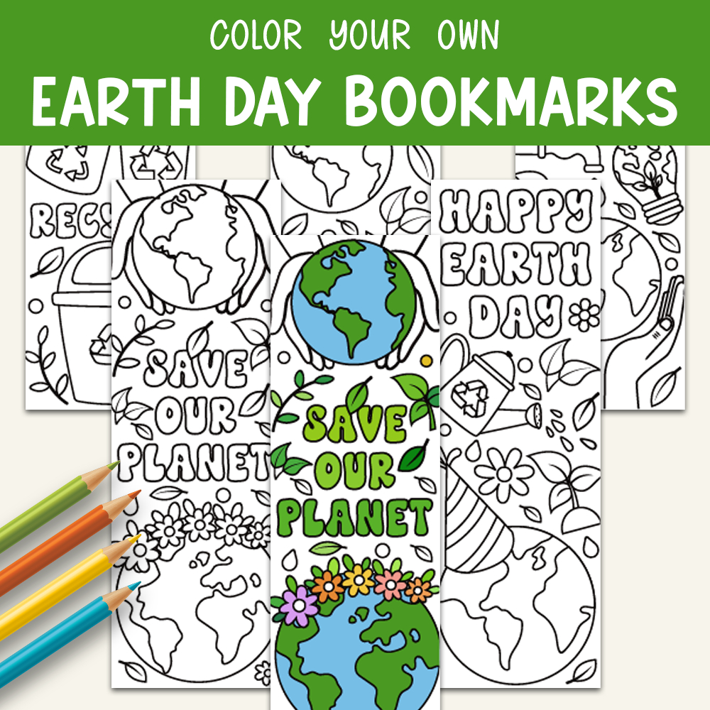Free Printable Earth Day Bookmarks To Color For Kids And Adults intended for