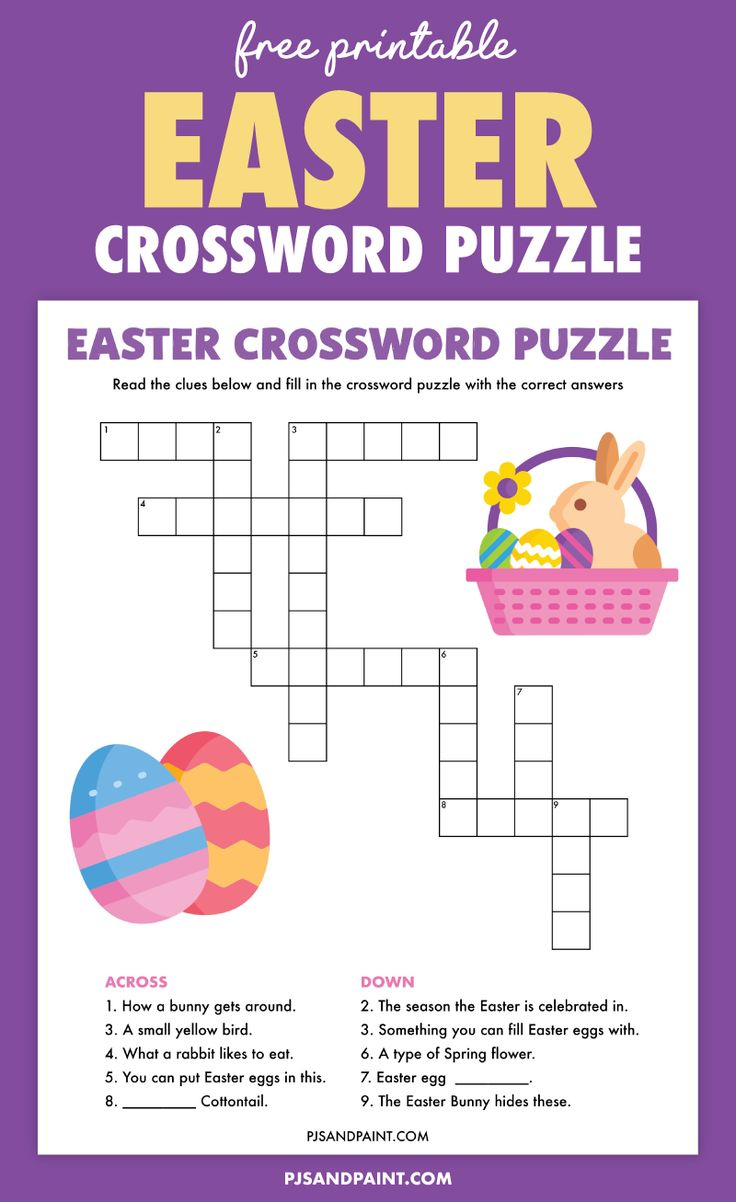 Free Printable Easter Crossword Puzzle throughout Free Printable Easter Crossword