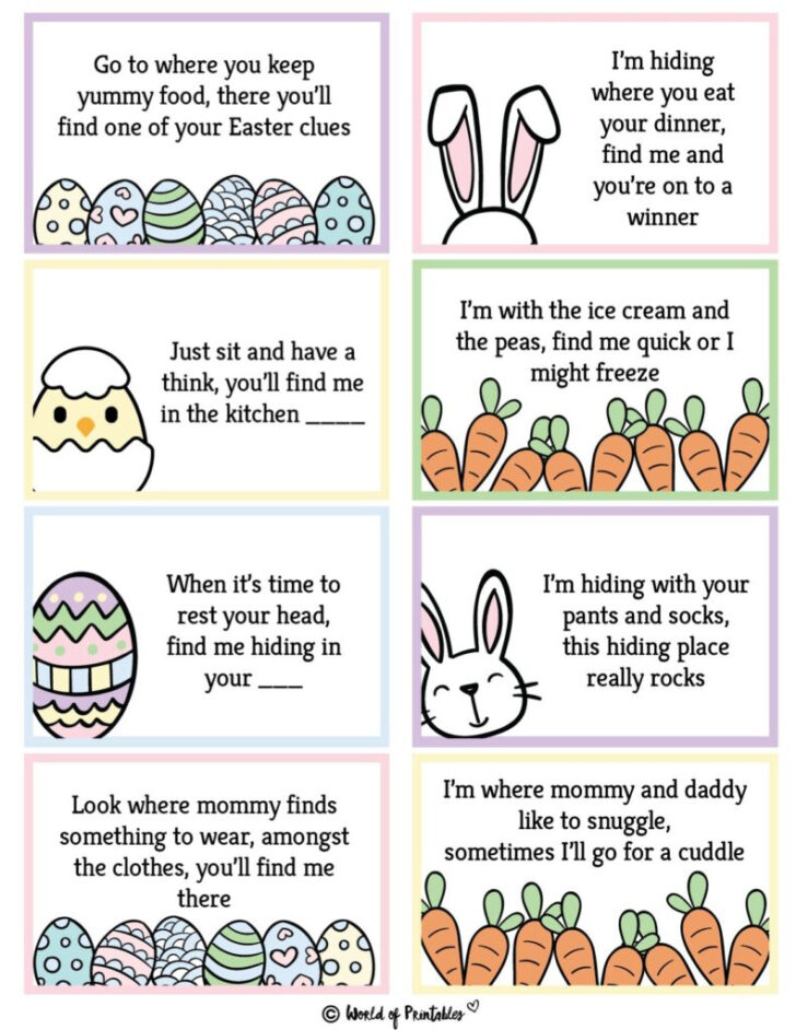 Free Printable Easter Basket Scavenger Hunt