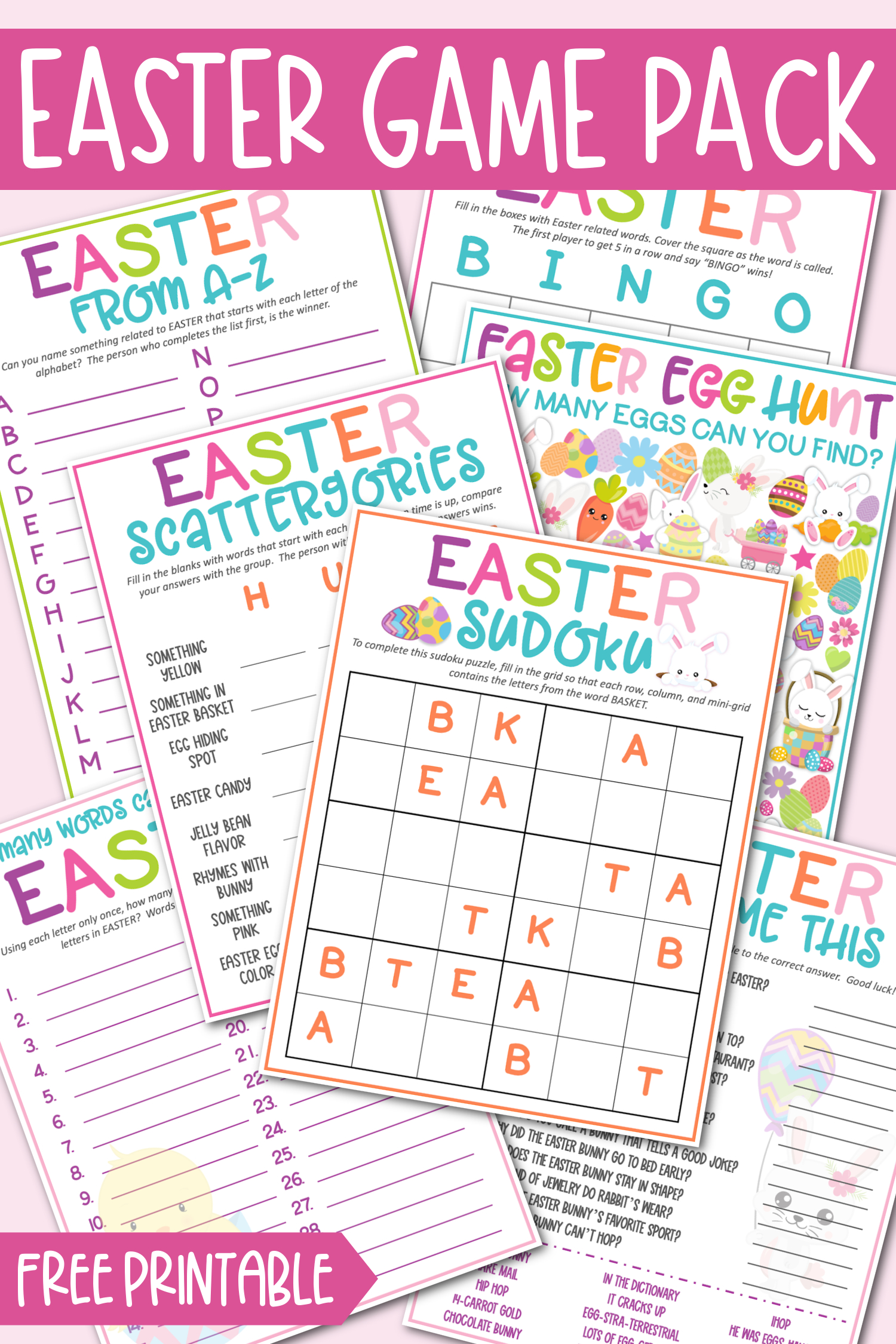 Free Printable Easter Game Pack - Kara Creates within Printable Easter Games For Adults