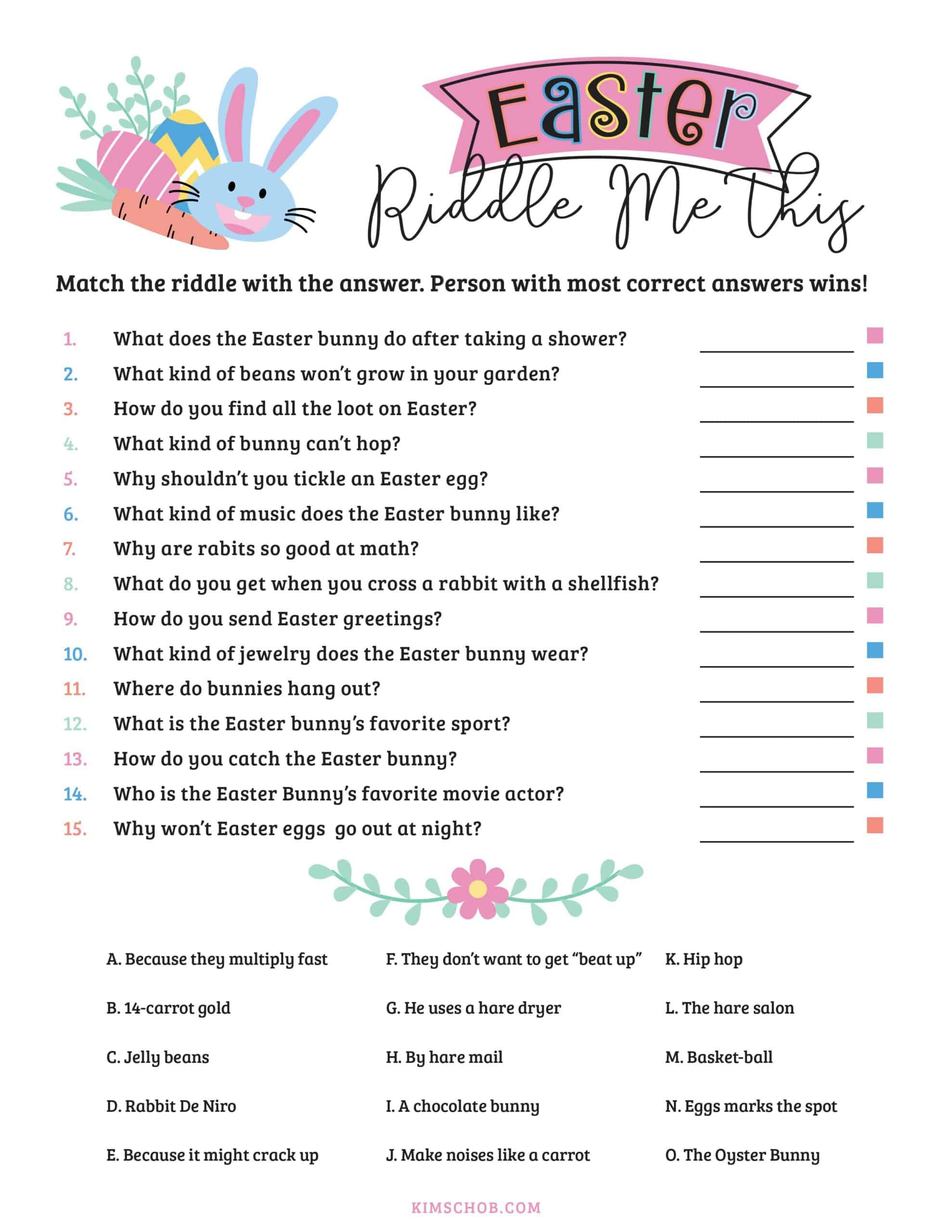 Free Printable Easter Games For Kids - Kim Schob in Printable Easter Games For Adults