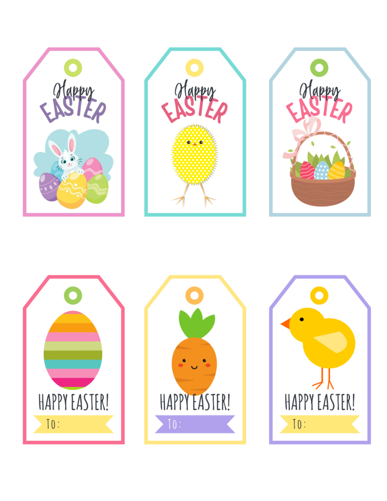 Free Printable Easter Gift Tags | Baking You Happier - Worksheets inside Free Easter Tags Printable