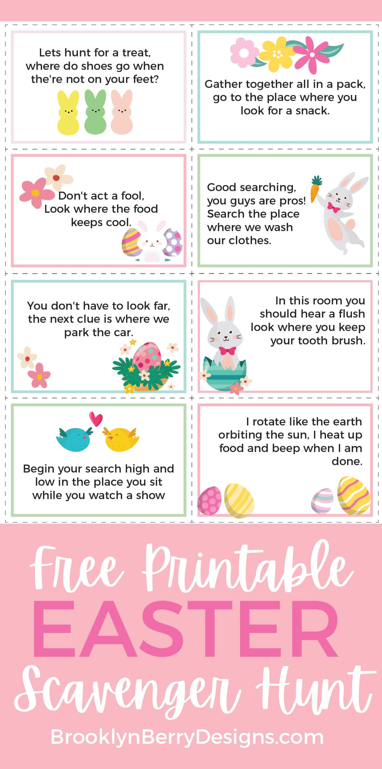 Free Printable Easter Scavenger Hunt - Brooklyn Berry Designs for Free Printable Easter Basket Scavenger Hunt
