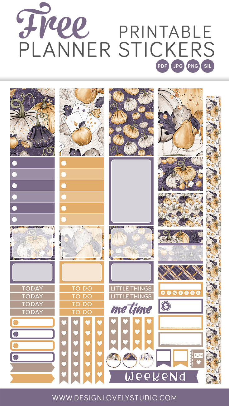 Free Printable Fall Planner Stickers — Design Lovely Studio throughout Happy Planner Stickers Free Printable