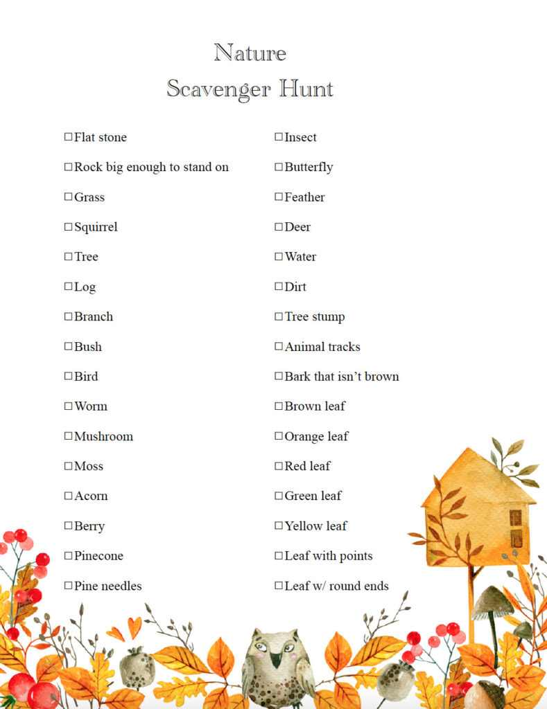 Free Printable Fall Scavenger Hunts: 7 Options intended for Free Fall Scavenger Hunt Printable