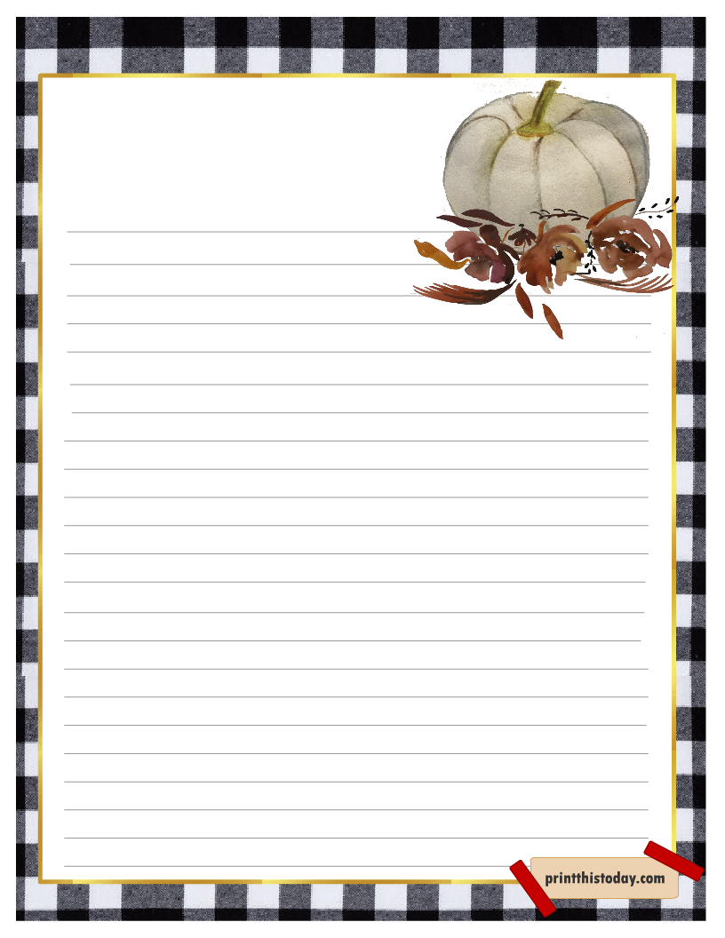 Free Printable Fall Writing Paper Stationery inside Printable Fall Writing Paper