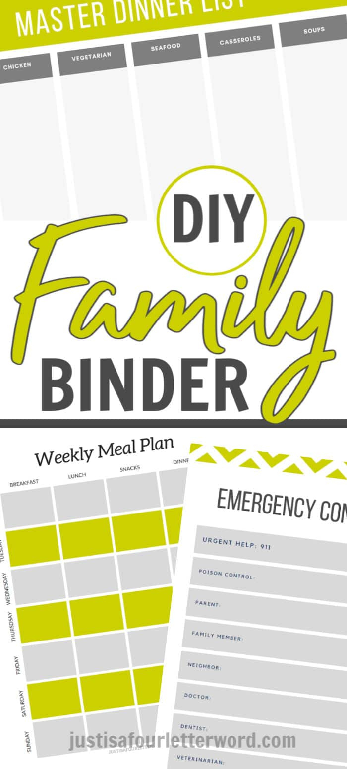 Free Printable Family Binder Sheets - Just Is A Four Letter Word with regard to Family Binder Free Printables