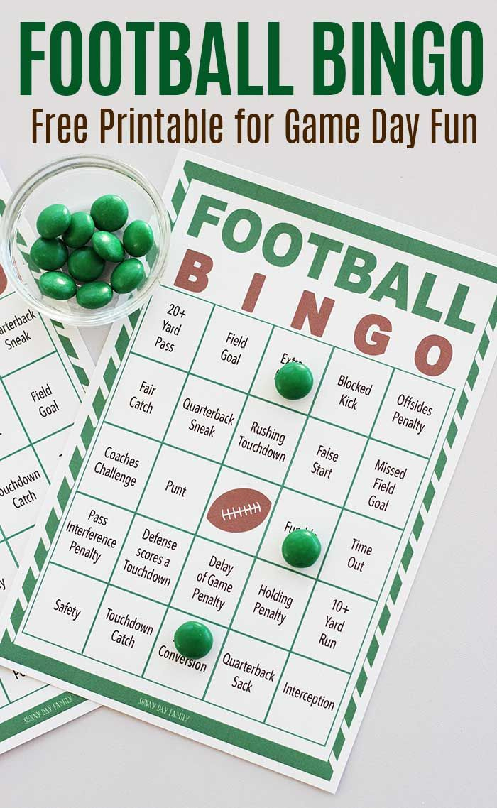 Free Printable Football Bingo For Game Day Fun with Football Bingo Cards Printable