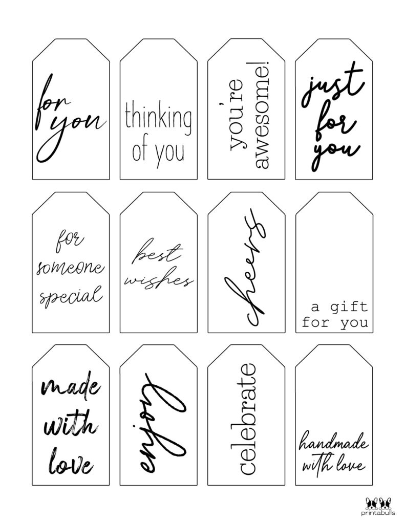 Free Printable Gift Tags - 500+ Tags | Printabulls with Black and White Teacher Appreciation Gift Tags Free Printables