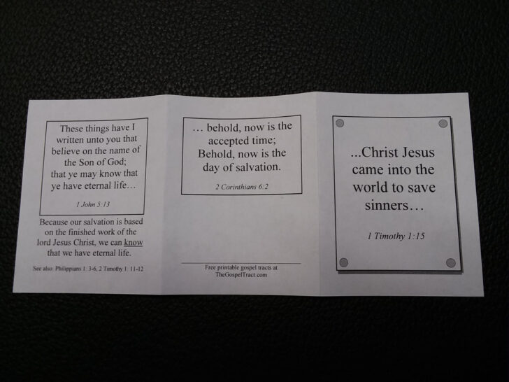 Free Printable Bible Tracts on Salvation