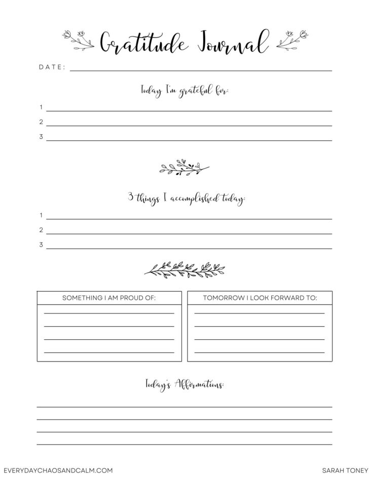 Gratitude Journal Free Printables