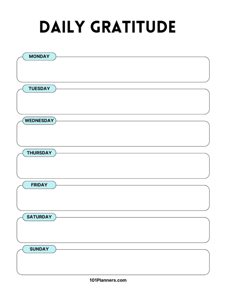 Free Printable Gratitude Journal