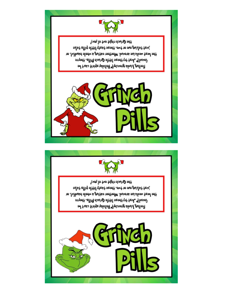 Free Printable Grinch Pills Bag Topper | Baking You Happier regarding Grinch Pills Free Printable Template