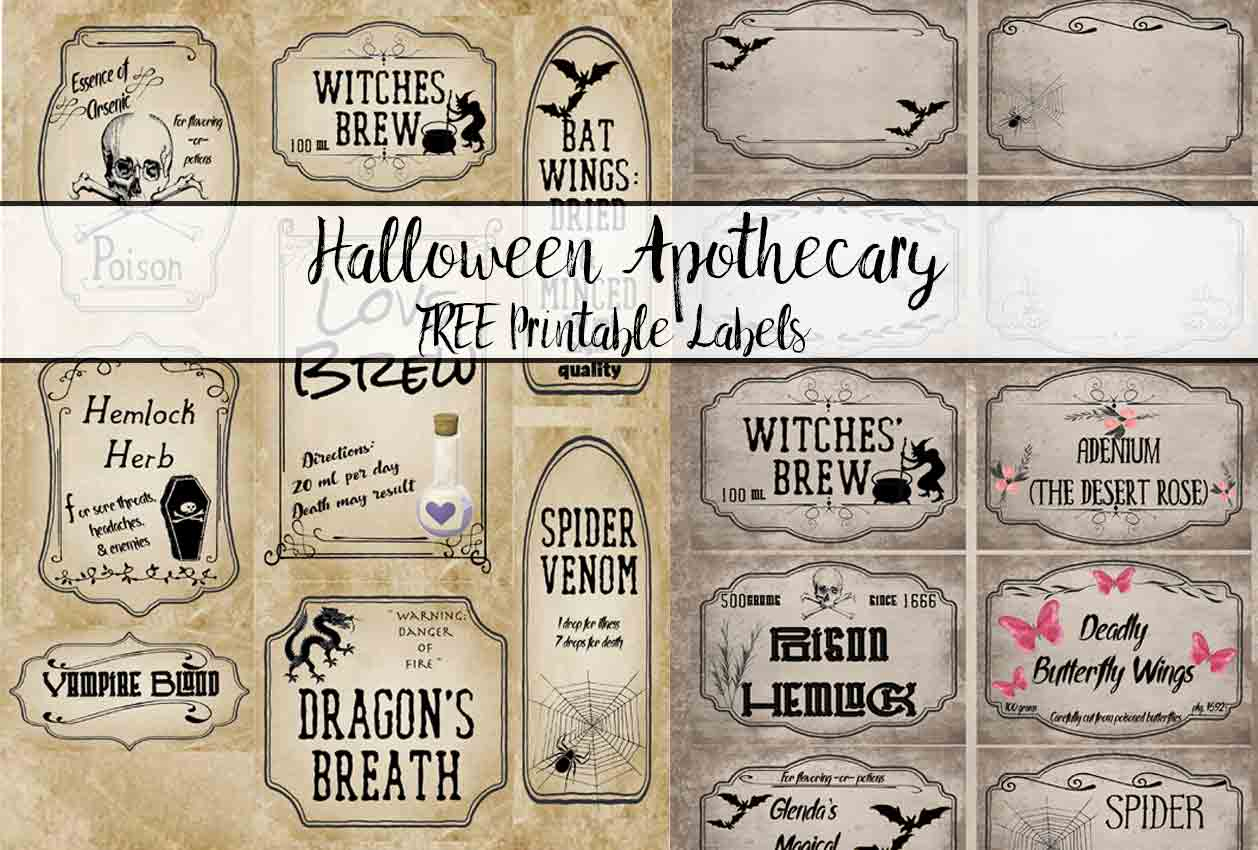 Free Printable Halloween Apothecary Labels: 16 Designs Plus Blanks! inside Vintage Printable Free Printable Halloween Apothecary Labels