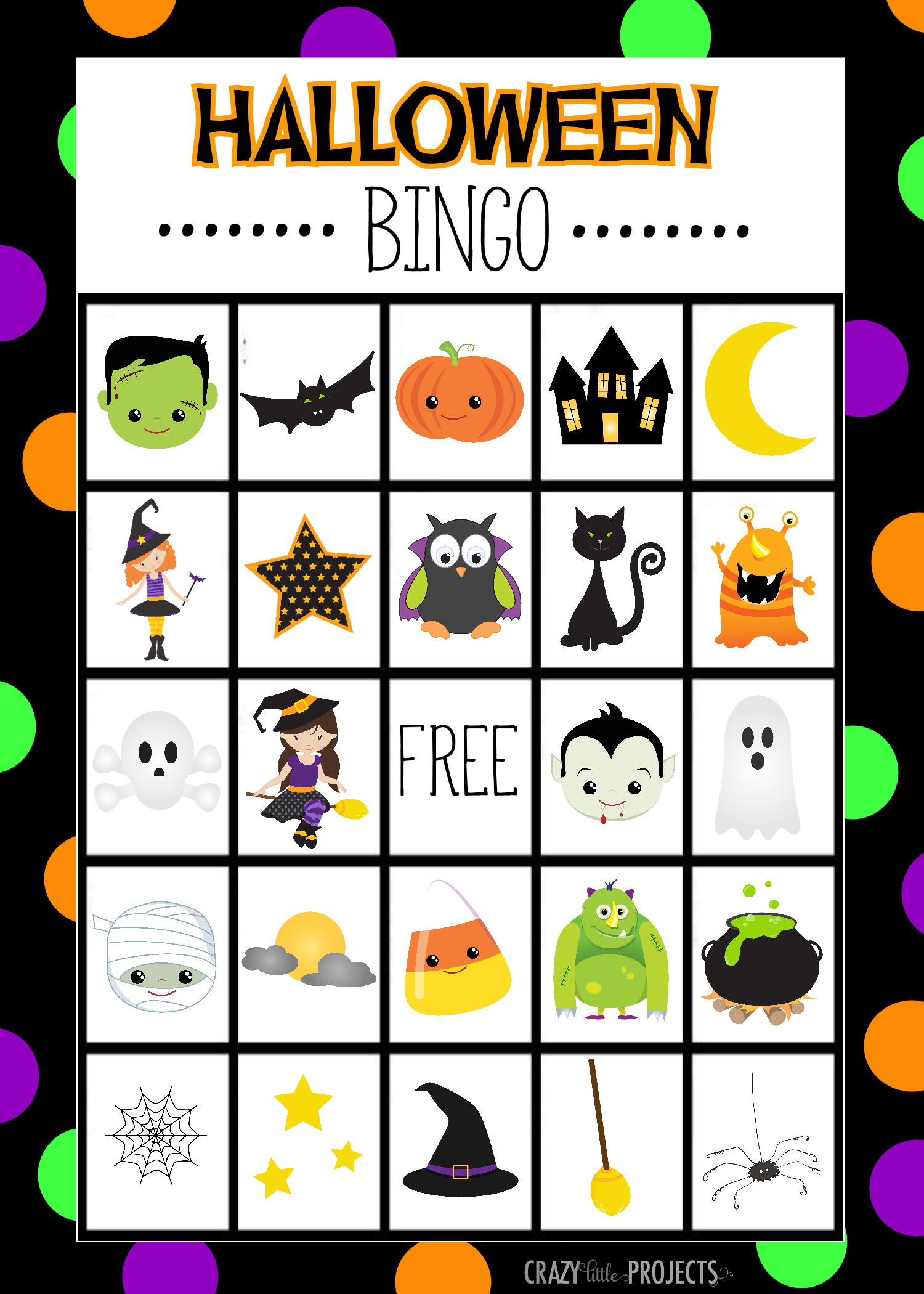 Free Printable Halloween Bingo Game - Crazy Little Projects pertaining to Free Printable Halloween Bingo Cards