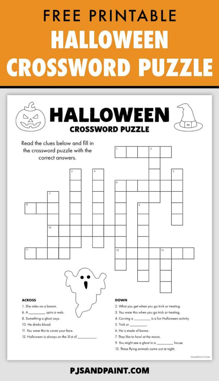 Halloween Printable Crossword Puzzles