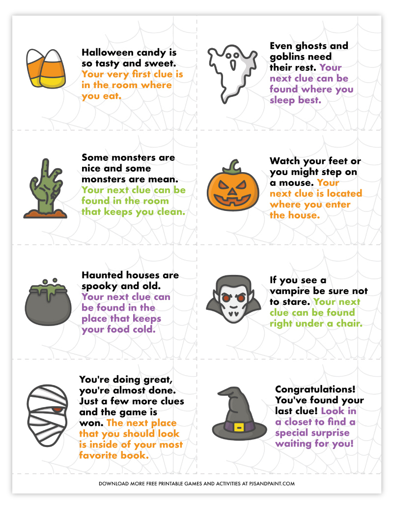 Free Printable Halloween Scavenger Hunt For Kids - Pjs And Paint pertaining to Halloween Scavenger Hunt Free Printable