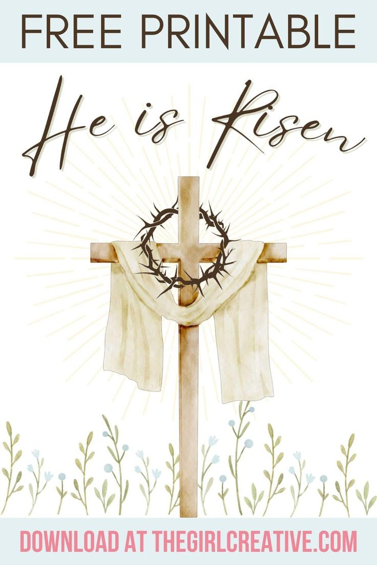Free Printable He Is Risen Easter Sign within He Is Risen Printables