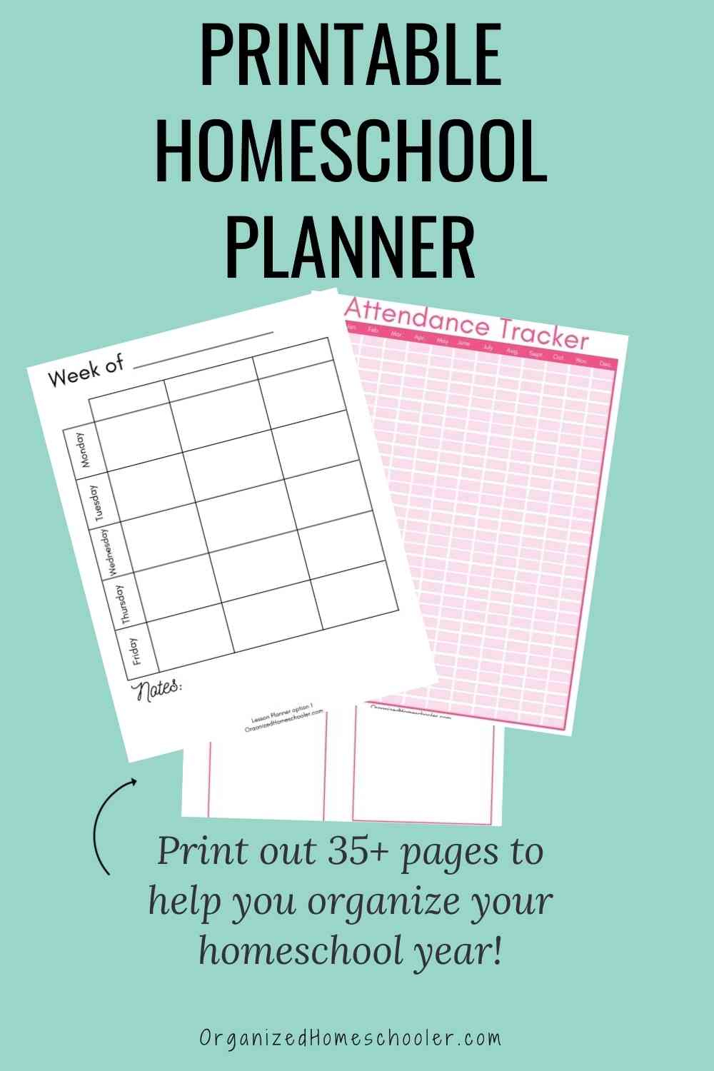 Free Printable Homeschool Planner ~ The Organized Homeschooler inside Homeschool Planner Printable Free
