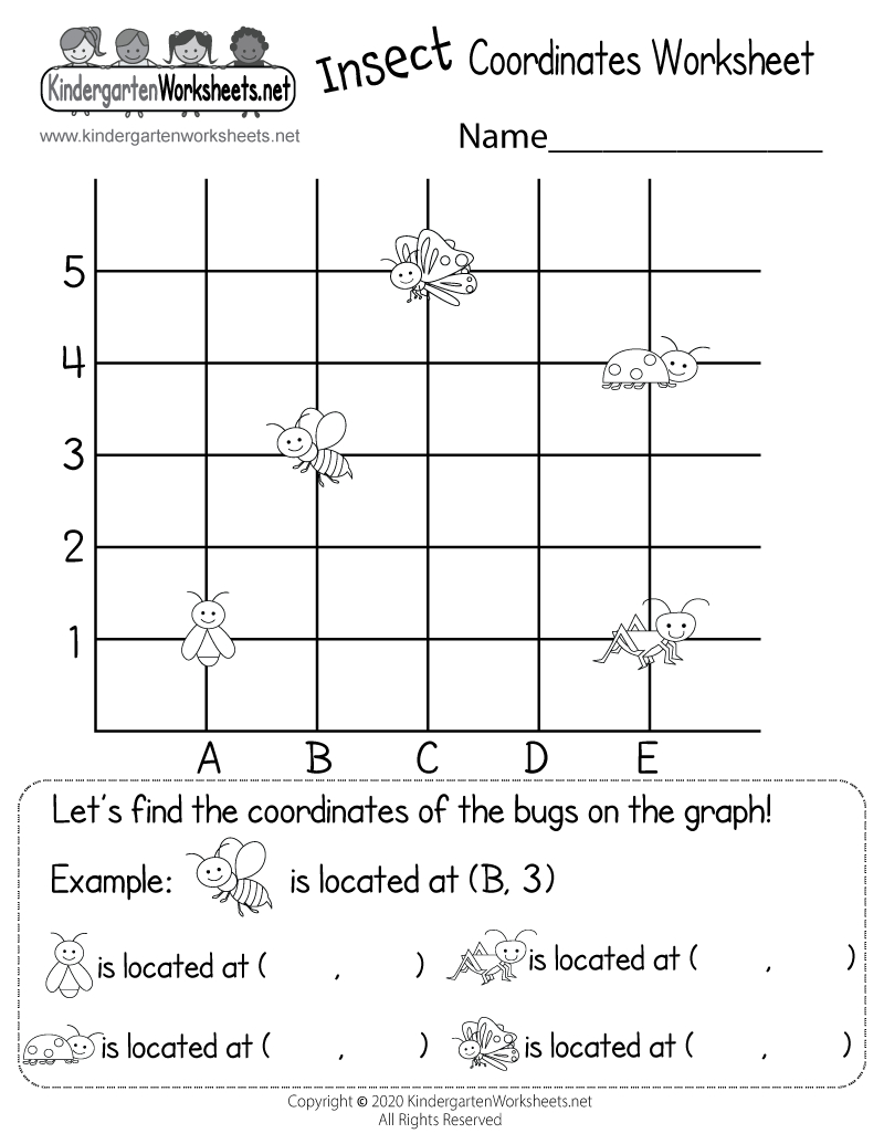 Free Printable Insect Coordinates Worksheet pertaining to Printable Insect Coordinates Worksheet