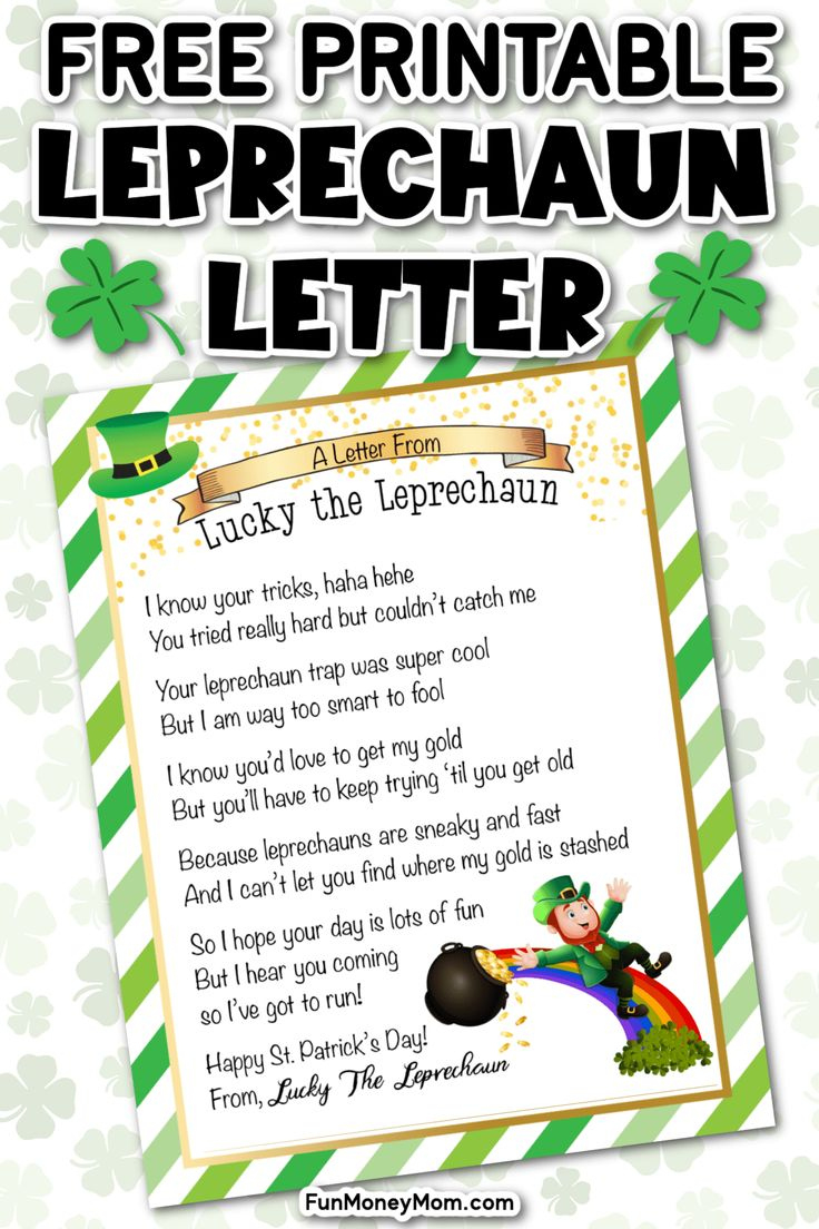Free Printable Leprechaun Letter in Letter From Leprechaun Free Printable