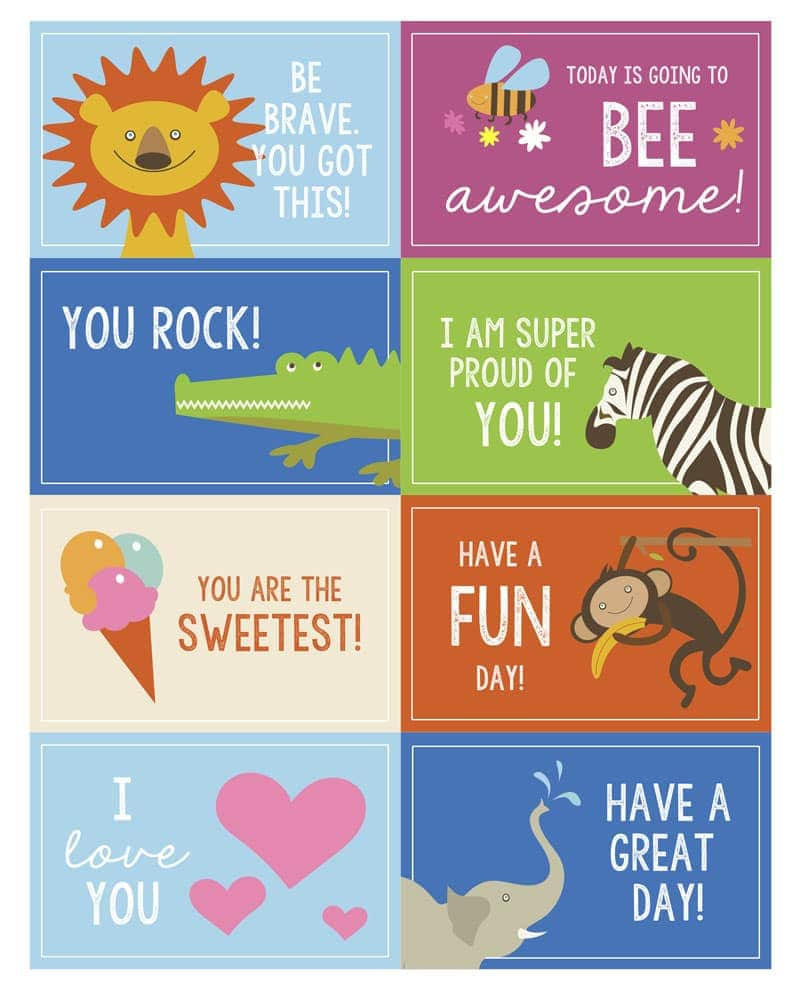 Free Printable Lunch Box Notes + Jokes | Lil&amp;#039; Luna inside Lunch Box Notes Free Printable
