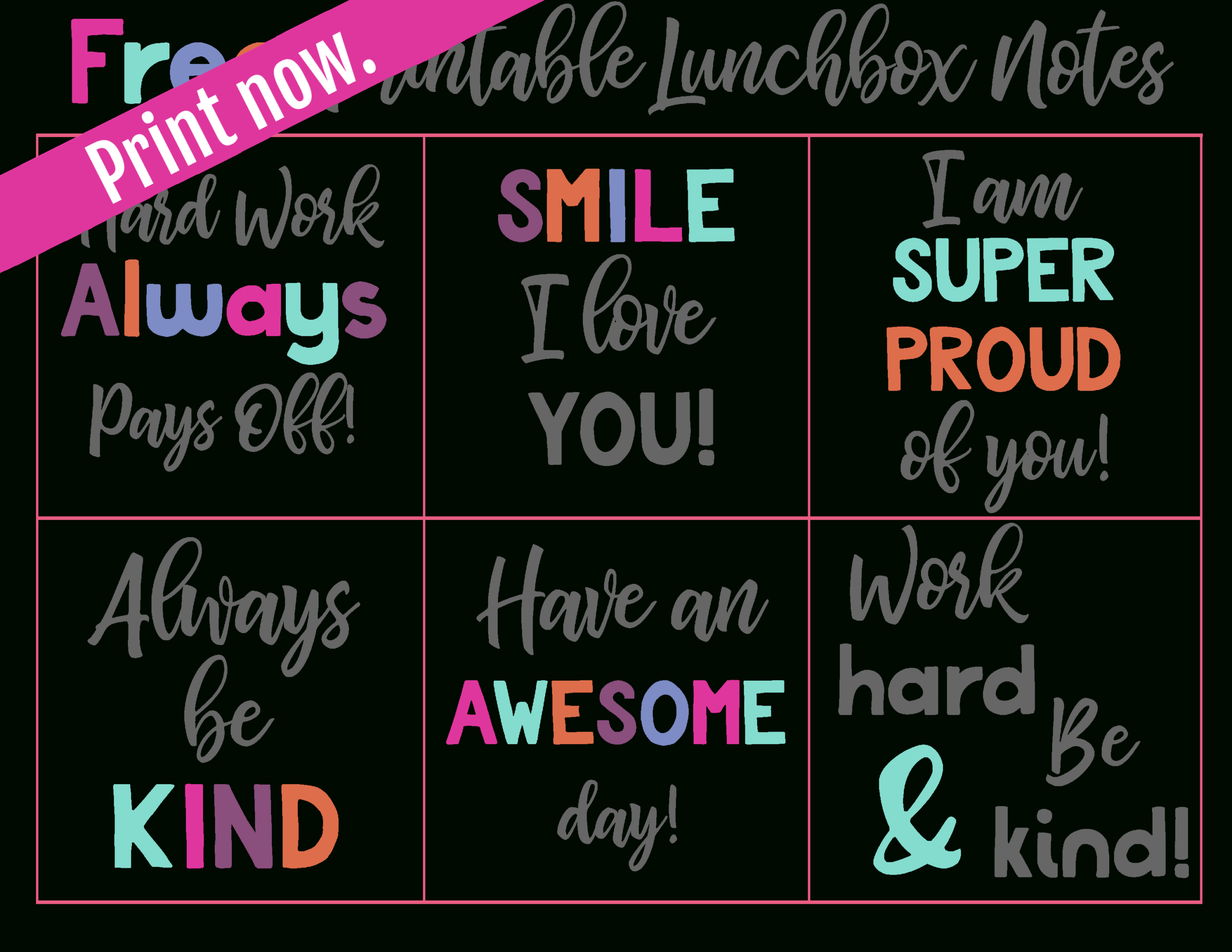 Free Printable Lunchbox Notes | Simply Being Mommy | Free Printables with Free Printable Lunch Box Notes