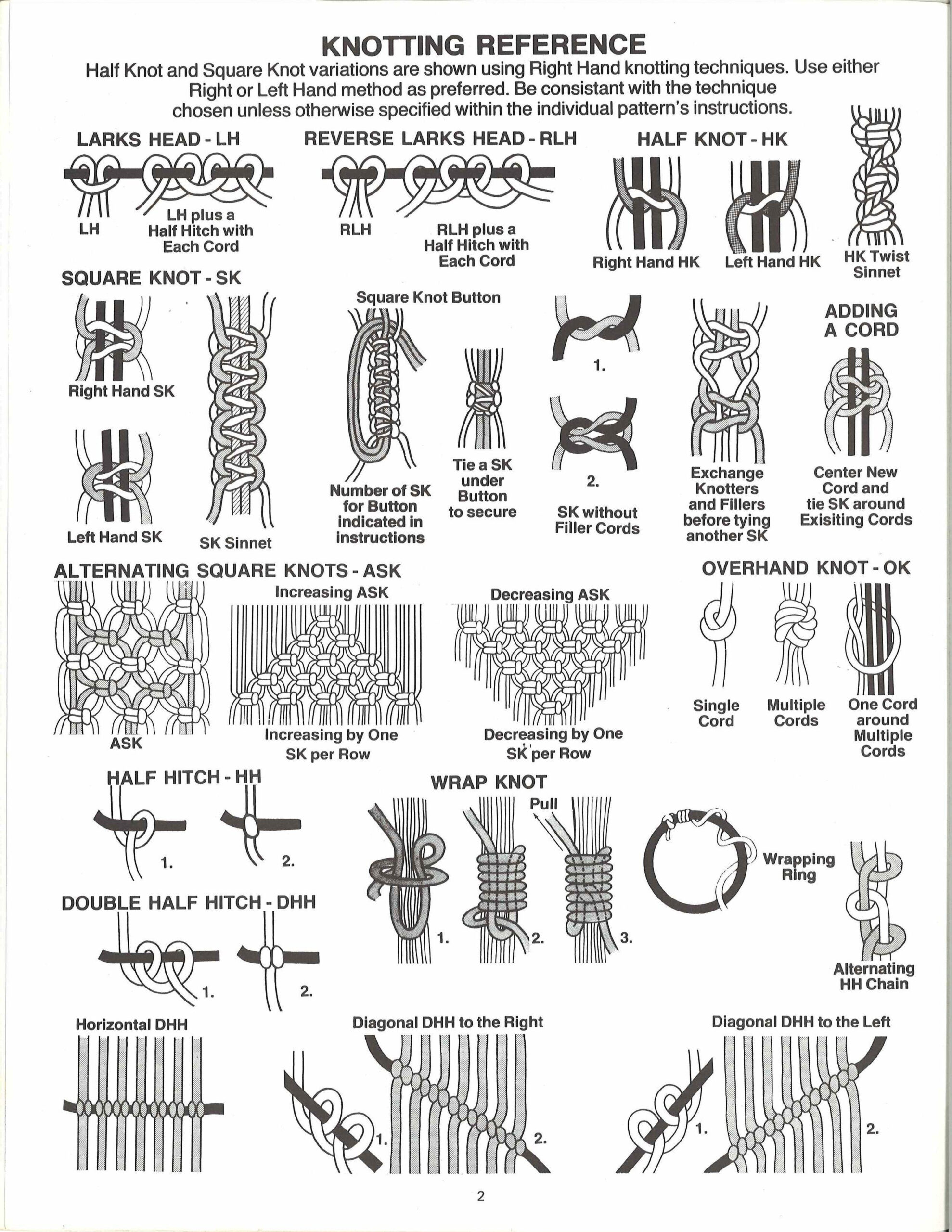 Free Printable Macrame Patterns with Free Printable Macrame Knots