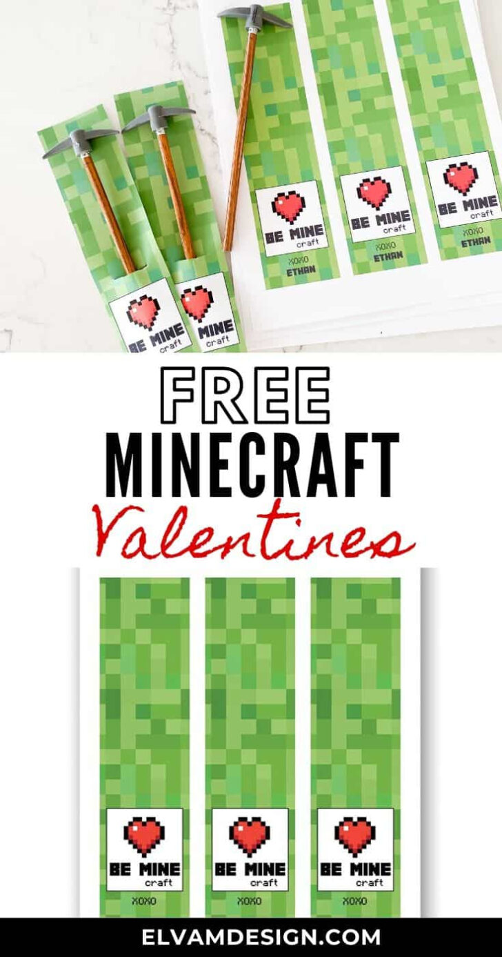 Minecraft Valentine Cards Printable Free