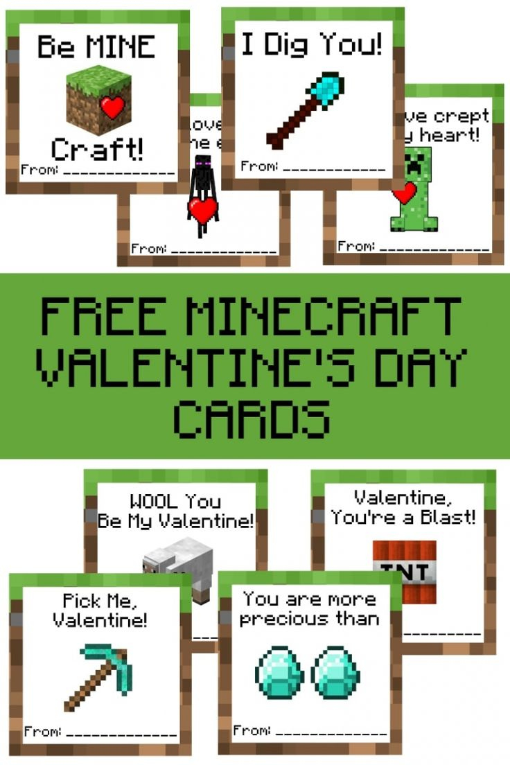 Free Printable Minecraft Valentine&amp;#039;S Day Cards - A Grande Life in Free Printable Minecraft Valentines
