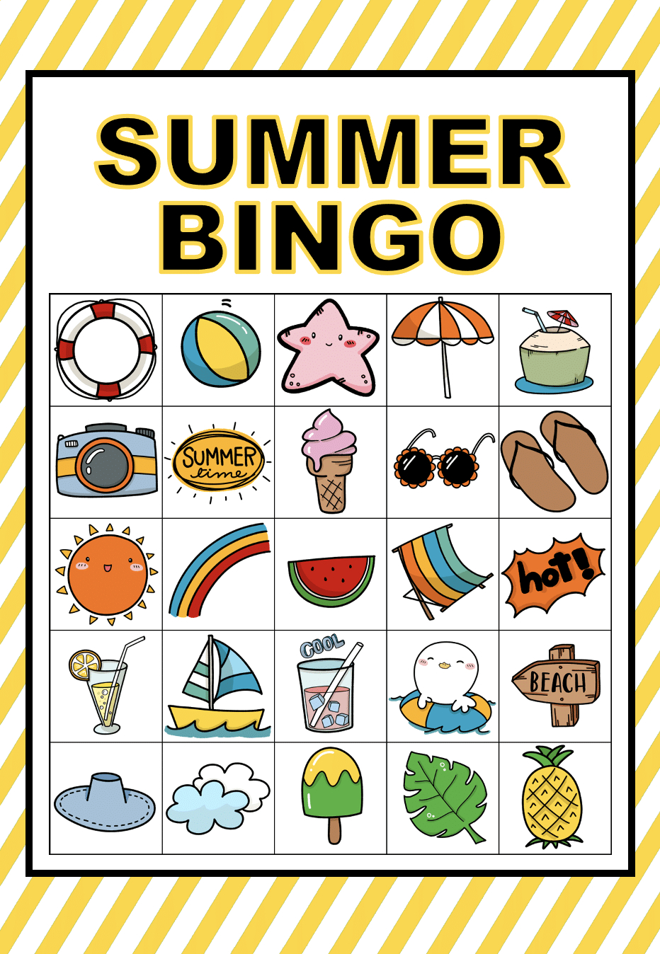 Free Printable Picture Bingo Cards (Summer Edition) - We Made This inside Free Printable Picture Bingo Cards For Large Groups