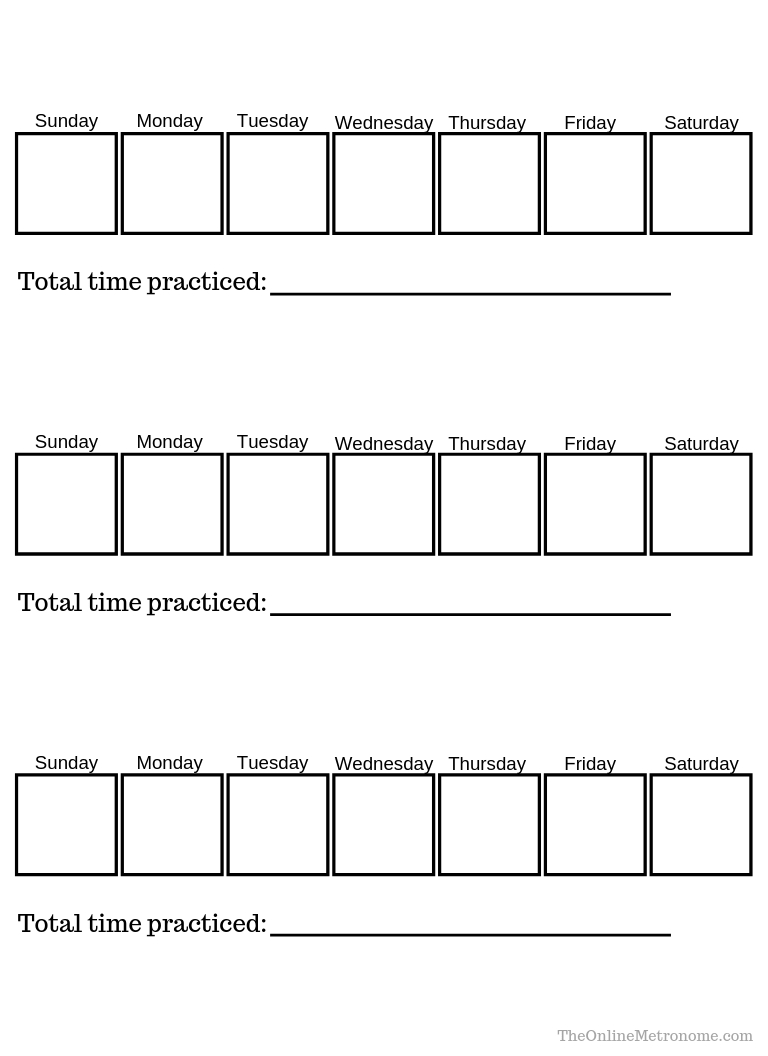Free Printable Practice Journals For Musicians with regard to Music Practice Chart Printable Free