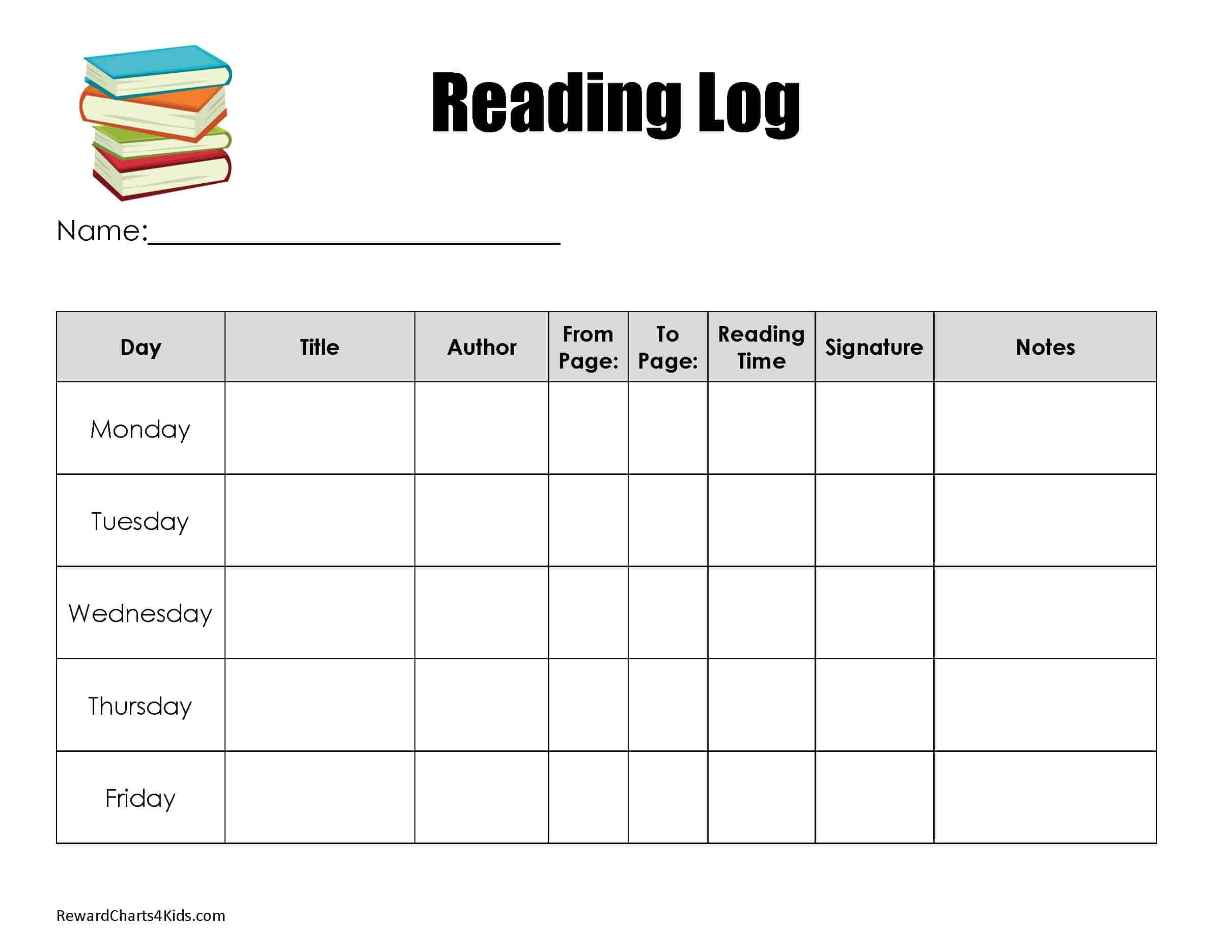 Free Printable Reading Chart Templates | Many Designs Available with regard to Free Reading Chart Printable