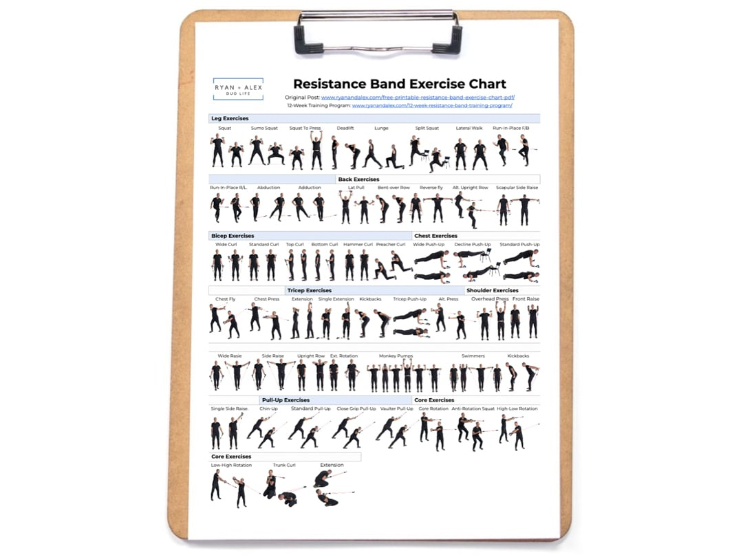 Free Printable Resistance Band Exercise Chart: 55 Moves For in Free Printable Resistance Band Exercises For Seniors