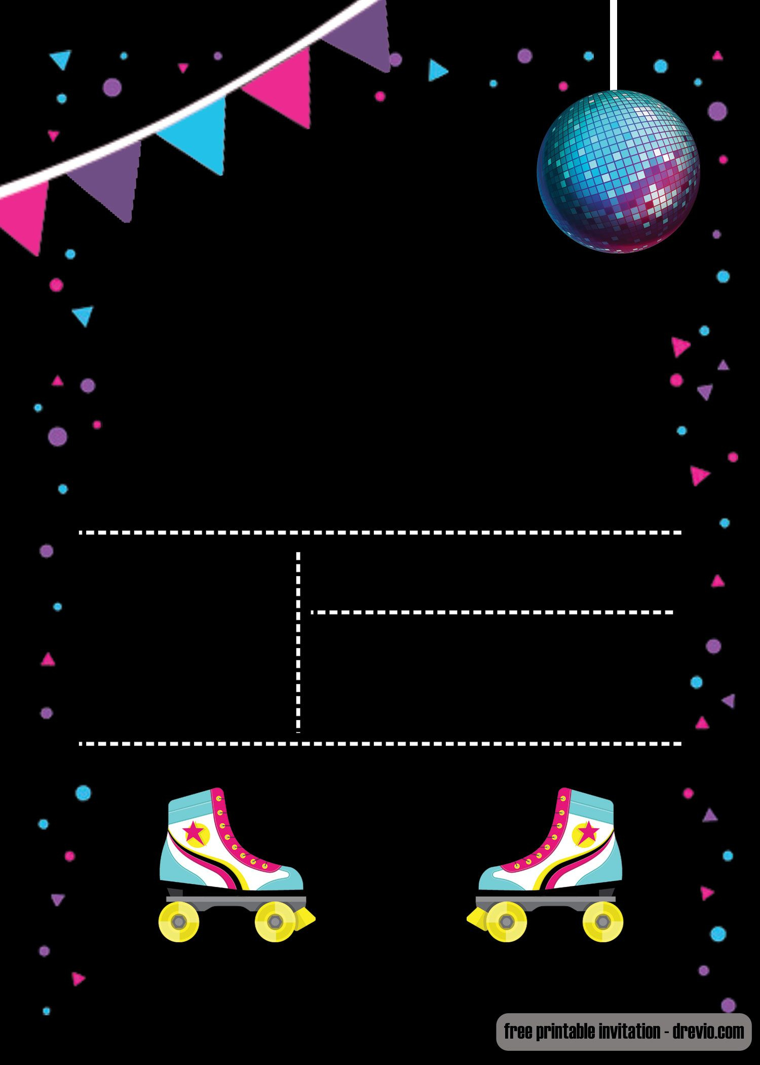 Free Printable Roller Skating Invitation Template | Roller Skating intended for Roller Skating Invitations Free Printable