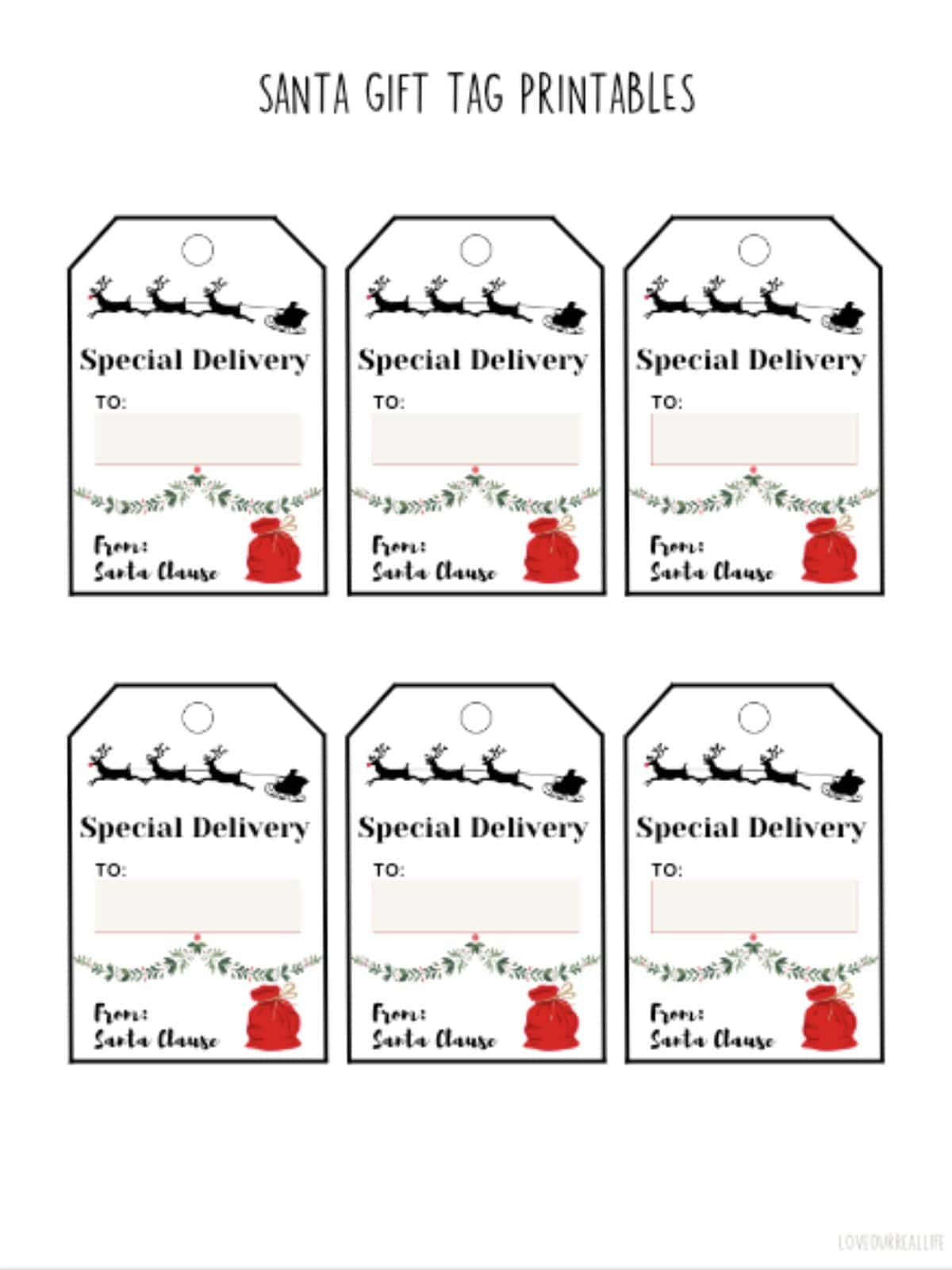 Free Printable Santa Gift Tags (Download Instantly To Print regarding Free Gift Tags From Secret Santa Printable