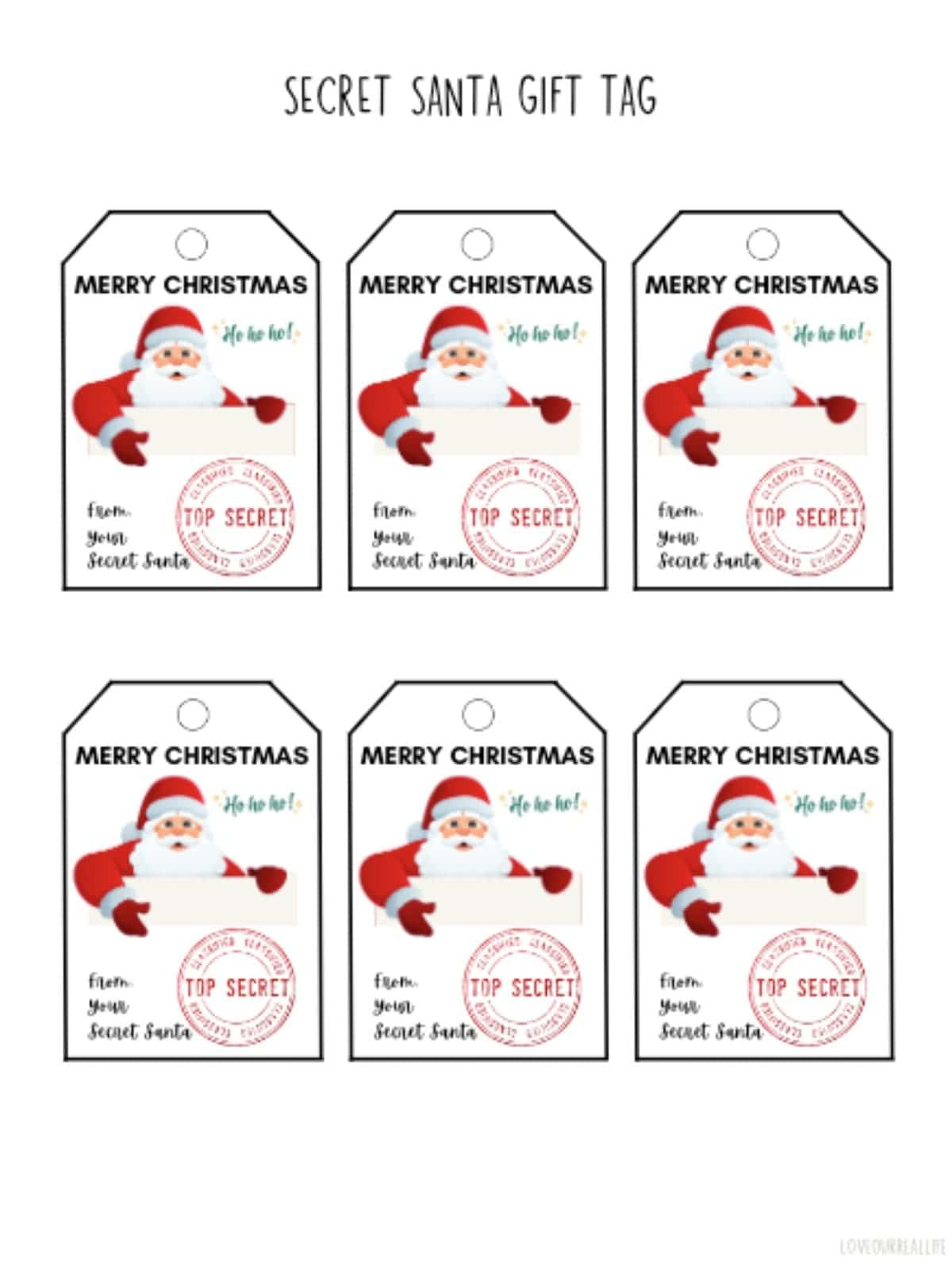 Free Printable Santa Gift Tags (Download Instantly To Print regarding Free Gift Tags From Secret Santa Printable