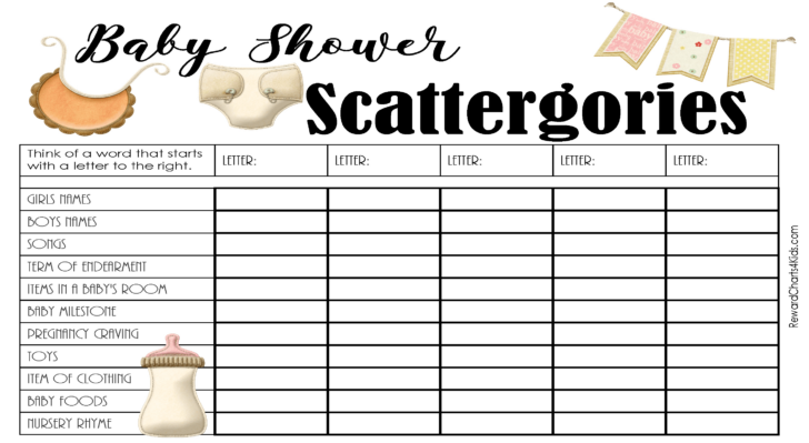Free Printable Scattergories Sheets