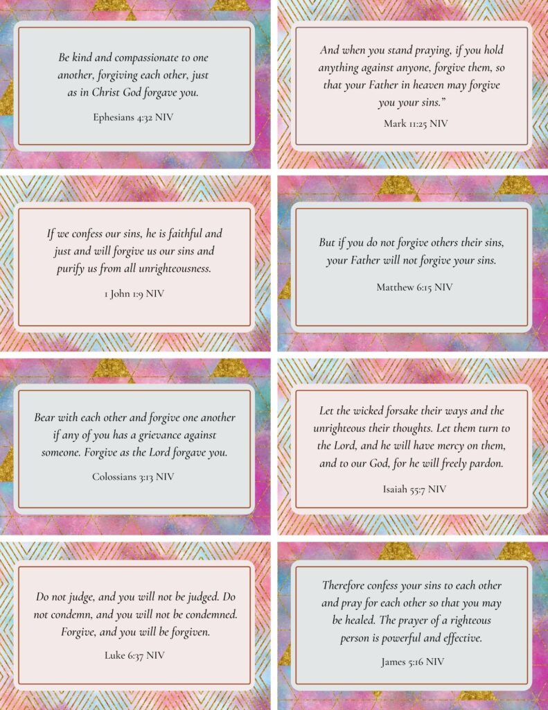 Free Printable Scripture Cards intended for Free Printable Bible Study On Forgiveness