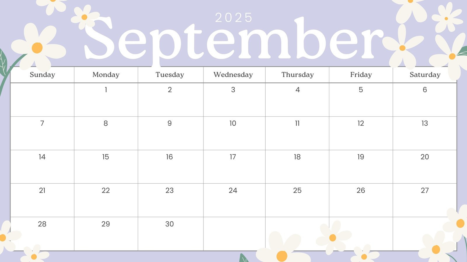 Free Printable September 2025 Calendar Templates | Canva intended for Free Printable September 2025