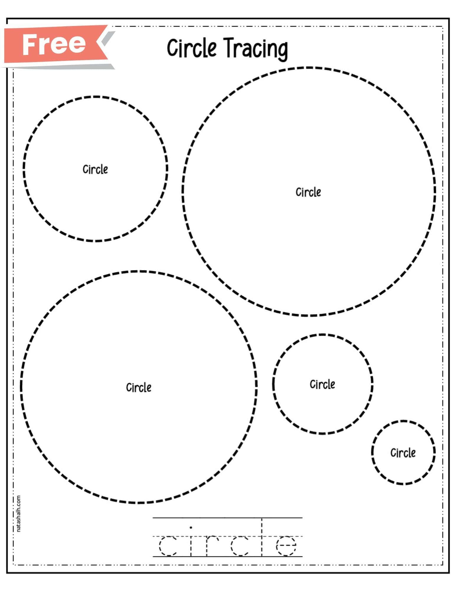 Free Printable Shape Worksheets - Circle Worksheet - The Artisan Life for Free Printable Circle Tracing Worksheet